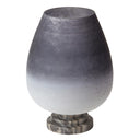 12.25" H Morgan Black/Grey/White Ombre Globe-Like Shade Accent Lamp with a Black Marble Pedestal Base