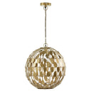 16" W Abby Glam Gold Globe Shade Pendant Light with Oval Metal Cutouts