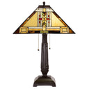 24" H Winslow Tiffany-Style Stained Glass Empire Shade Candlestick Table Lamp - Lit