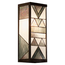 River of Goods Grey Stained Glass and Black Satin Rectangular 1-Light Outdoor Wall Sconce