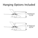 52" 5-Blade LED Metal Lantern Lighted Ceiling Fan