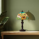 16.5" H Sunflowers Stained Glass Candlestick Table Lamp