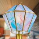 21" H Jolie Blue Stained Glass Shade Table Lamp