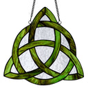 11.75" H Trinity Knot Celtic Stained Glass Window Panel