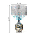 21.75"H Jeweled Metal Shade with Mosaic Base Table Lamp