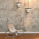 17" W Sabrina Glam Copper, Silver, and Black Drum Shade Pendant Light with Mercury Glass Hanging Accents