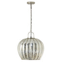 16 in. Nickel-Finish 1-Light Pendant with Silver Mercury Glass Shade