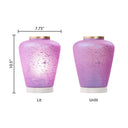 10.5" H Lila Pink/Purple Glass Shade with a White Marble Block Base Accent Lamp