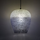 10.75" W Lillian Glam White/Black/Grey Ombre Dome Shade Pendant