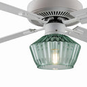 Eva River of Goods Remote Controlled Ribbed Green Sea Glass Shaded 1-Light 52-Inch Ceiling Fan