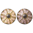 24.5" H Halston Double Lit Ivory Bowl Shade Stained Glass Table Lamp