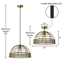 16" W Clara Industrial Gold Dome Shade Pendant