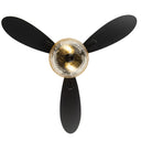 42" W Cecily LED Indoor Amber Swirl Hand-Cut Glass Black Ceiling Fan with Remote Control