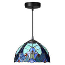 10.25" W Halston Traditional Blue Dome Shade Pendant Light