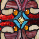 36"H Victorian Stained Glass Fleur De Lis Window Panel