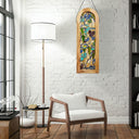 36" H Fruitful Grapevine Stained Glass Window Panel