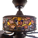 52"W LED Tiffany Style Stained Glass Magna Carta Ceiling Fan with Remote