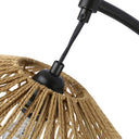 Raina River of Goods Black Metal and Natural Rattan Boho 77-Inch Floor Lamp
