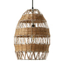 12.75" W 1-Light Kasey Rattan and Metal Pendant