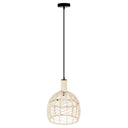 Anders 12.75"W Black and White Bell Pendant Light