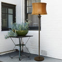 59.5"H Outdoor and Indoor Basket Weave Floor Lamp