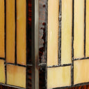 17"H Tiffany Style Stained Glass Rustic Hurricane Lamp. Close up