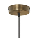 8.5" W Chopin Gold and Amber Glass, Metal, Mango Wood, and Jute Hanging Pendant Light