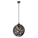 Magnolia 16.25"W Modern Black Abstract Globe Metal Pendant Light