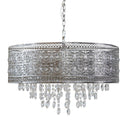 24"W Brielle Polished Nickel and Crystal 3-Light Chandelier