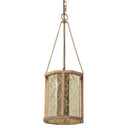 9-in. 1-Light Pendant Light with Painted Gold Mercury Glass and Wood Shade