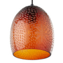 8" W Charity Retro Red Hand-Blown Glass Dome Shade Pendant Light with Hand Cut Star Design