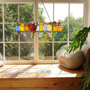 9.5"H Stained Glass Birds on a Wire Window Panel
