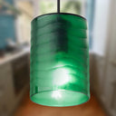 5" W Elowen Mid-Century Modern Green Cylinder Hand Blown Glass Shade Pendant Light
