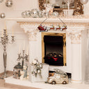 18" W Santa's Sleigh Tiffany-Style Stained Glass Window Panel