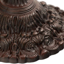 60" H Victoria Brown Candlestick Base with Stained Glass Dome Shade Floor Lamp. Close up of base design