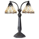 21'' H Bryant Prairie Style Stained Glass Table Lamp with Black Block Base