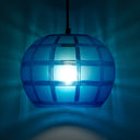 11.75" W Curtis Modern Blue Hand Blown Glass Globe Shade Pendant Light
