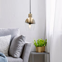 9.25" Asymmetrical Golden Glass 1-Light Pendant