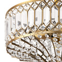 15.25"H Tiered Jeweled Glass and Metal Semi-Flush Mount Lighting Fixture