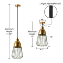 8.25" W Taylor Industrial Emerald Green and Gold Cone-Like Shade Pendant
