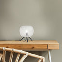 11.5" H Libby Black Tripod Table Lamp with a Textured Clear Glass Globe Shade