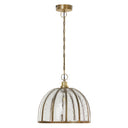 Brahms 1-Light Brass Pendant Light with Glass and Metal Shade