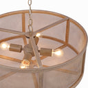 8"H Dixsie Woodgrain Finish Metal Caged Farmhouse 4-Light Chandelier