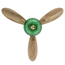 42" W Brynn LED Indoor Green Hand-Cut Glass Globe Shade Ceiling Fan with Remote Control