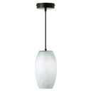 6" W Handblown Glass White/Blue/Green Elongated Dome Shade Pendant