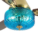 42" W Bergen LED Indoor Iridescent Blue and Gold Ceiling Fan with Remote Control
