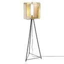 60" H Theo Gold Punched Metal Tripod Floor Lamp