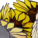 9.75" H Sunflower Stained Glass Hurricane Uplight Accent Lamp
