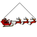 18" W Santa's Sleigh Tiffany-Style Stained Glass Window Panel