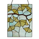 17.5"H Ginkgo Leaf Stained Glass Window Panel